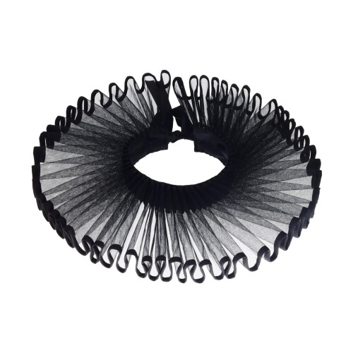 Ruffled Pattern Neck Capes Retros Adjustable Choker-Black
