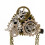 Épingle à cheveux Design Punk Gear, broche à franges,-Or 6