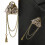 Épingle à cheveux Design Punk Gear, broche à franges,-Or 3