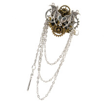 Adjustable Hair Clip Convertible To Brooch Intricate Brass-Gold