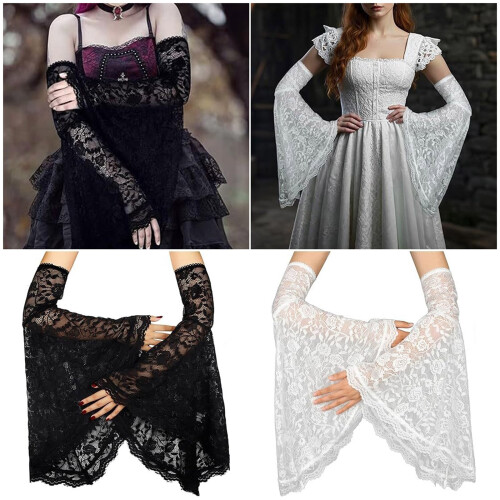 Breathable Arm Sleeve Classical Gothic Design Lace-Black 2