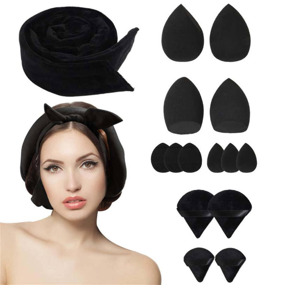 15Pcs Makeup Brush Hair Band Toiletry Set Hair Band Rubber Band Wrist Band (, 15Pcs) Black 769225520020