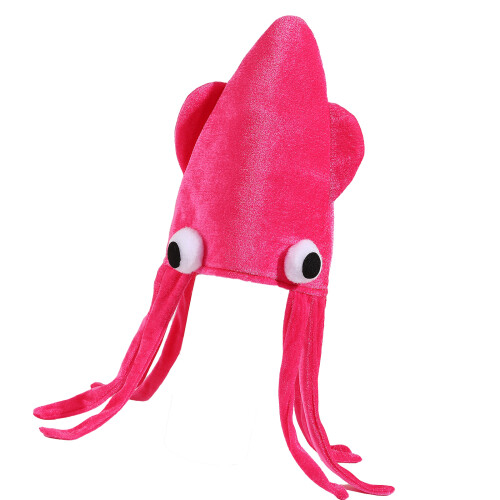 Fun Cuttlefish Hat with Long Tassels For Masquerade Party-Pink
