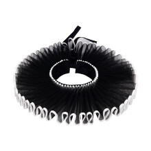 Elegant Elizabethan Clown Collar-Black bag white edge