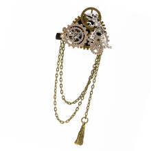 Punk Mechanische Gear Haarspeld Metalen Haarspeldjes Broche-Goud