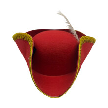 Golden Lace Stylish Pirate Caps for Children's Treasure-Red