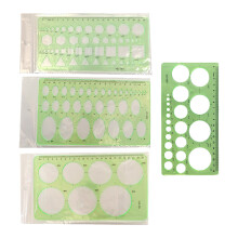 Geometric Templates Drawing Ruler Plastic Circlular Stencils
