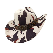 Western cowboyhoeden met verstelbare maat en-Koepatroon beige