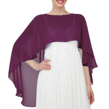 Elegante avondsjaal met capuchon, ademende-Druivenpaars