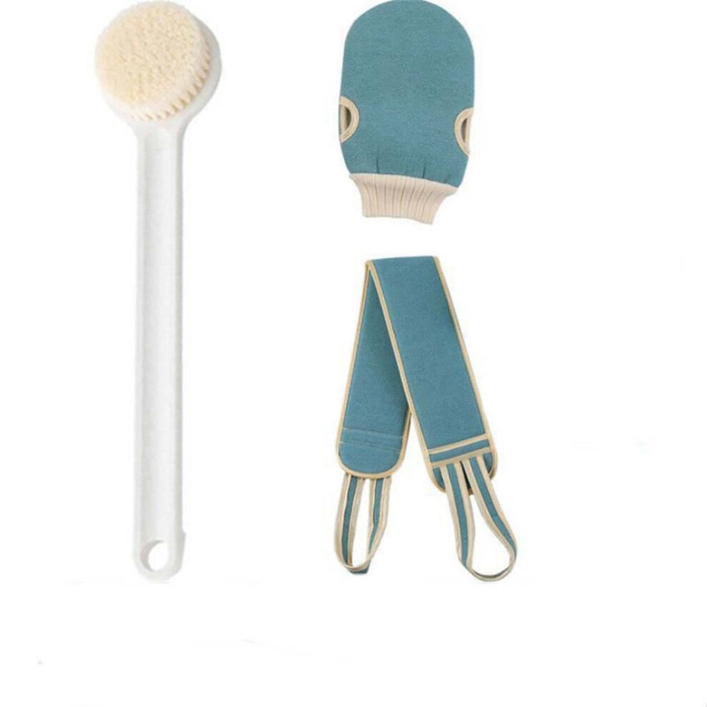 Xske Tec Three-Piece Bath Tool Set With Scrub Towel, Bath Glove, Shampoo Comb And Bath Tools