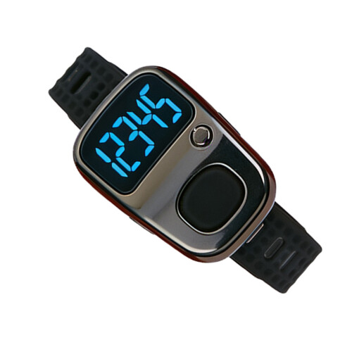 Rechargeable Battery Flip LED Display Silicone Strap-Gray