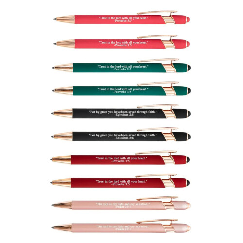 10Pcs Bible Scripture Quotes Ballpoint Pens for-color