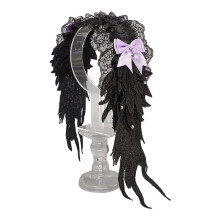 Gothic Angel Wing Haarband Dark Punk Anime-Zwart paars