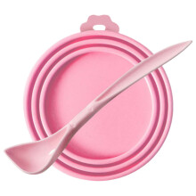 Cat Can Sealed Lid Pet Food Silicone Spoon (Pink)