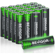 Bevigor AA Rechargeable Batteries - 2800mAh 1.2V Ni-MH High Capacity - Pack of 24