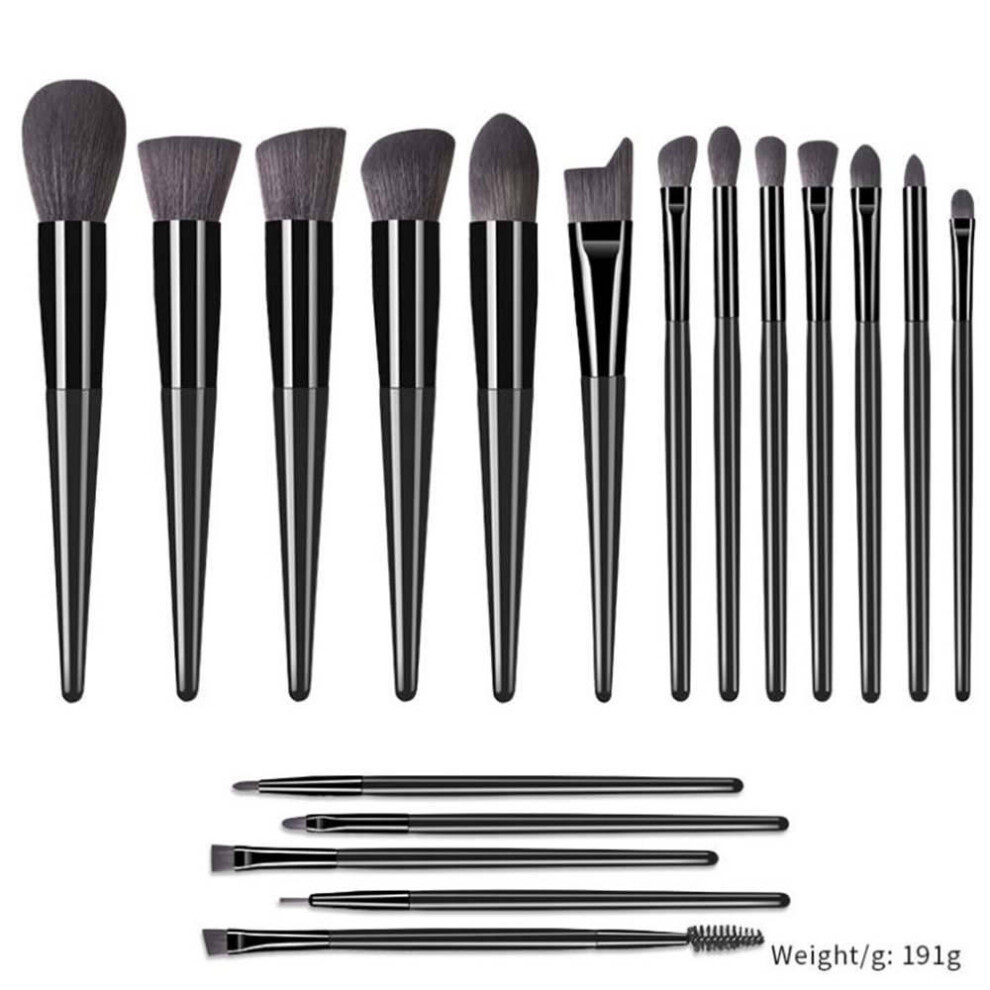 Xske Tec Black New Makeup Brush Set Loose Powder Brush Makeup Beauty Tools (, 18 Pcs)
