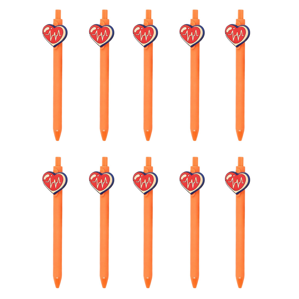 Black/Orange 10Pcs Nurse Theme Ballpoint Pens 1.0Mm Inks