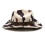 Comfortable Western Theme Top Hat with Bull-Cow pattern beige 6