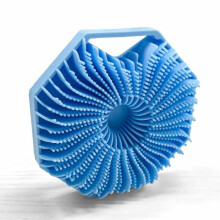 Polygonal Silicone Shower Brush Portable Wall Hanging Silicone Shower Brush Hexagonal Shower Brush (blue)