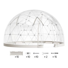 Tenda de Bolhas Domo Transparente-Duoku-4,5 x 2,9 m-Tenda Igloo de Jardim Durável-Capacidade para 10 a 14 Pessoas-com Janelas