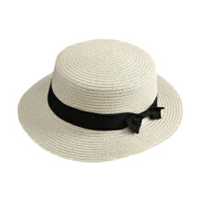Elegante gevlochten strobogen hoofddeksels voor dames,-Wit