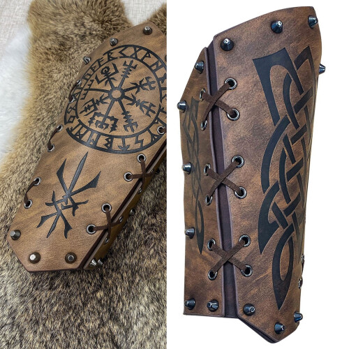 Cosplay Wrist Gauntlet Men Middle Ages Cosplay Bracer Studs-E. 2