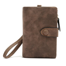 Portefeuille à deux volets avec protection RFID pour femme, pochette en cuir PU avec poche zippée pour la monnaie et porte-cartes, portefeuille de