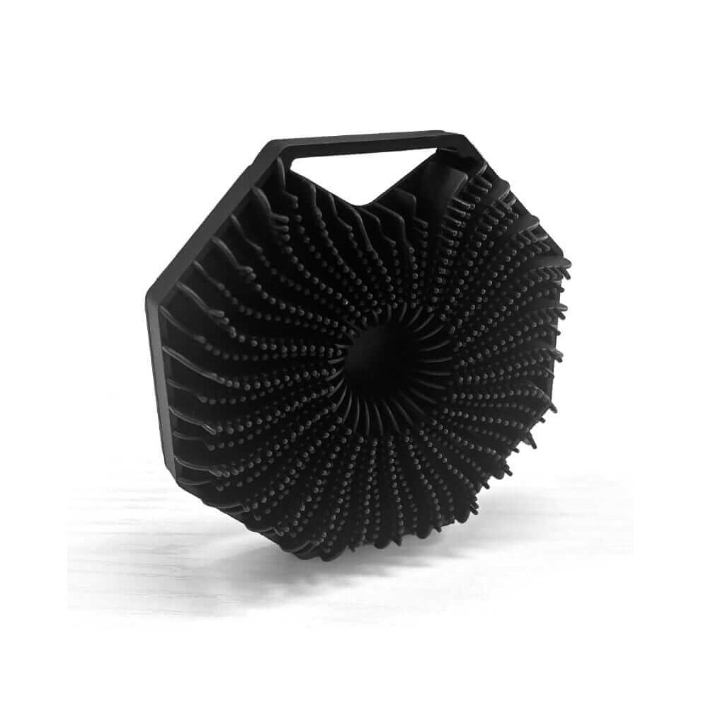 Xske Tec Black Polygonal Silicone Shower Brush Portable Wall Hanging Silicone Shower Brush Hexagonal Shower Brush Ï¼Blackï¼