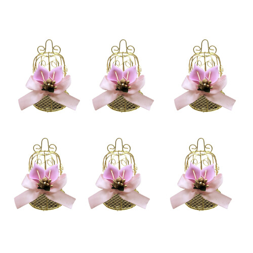 6pcs Durable Candy Box with Intricate Hollow Pattern Baby-Pink
