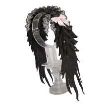 Gothic Punk Hair Accessory Angel Wing Design Soft Fabric-BKPK