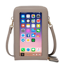 Dámska taška na telefón s dotykovou obrazovkou, multifunkčná crossbody taška s vodotesnou koženou konštrukciou, ľahká a štýlová s