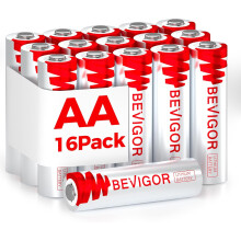 Bevigor AA Lithium Batteries - 3000mAh 1.5V High Power - Non-Rechargeable - Pack of 16