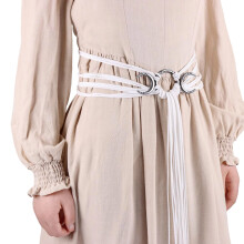 Medieval Moon Emblem Belt Adjustable Cotton Rope-Moon white