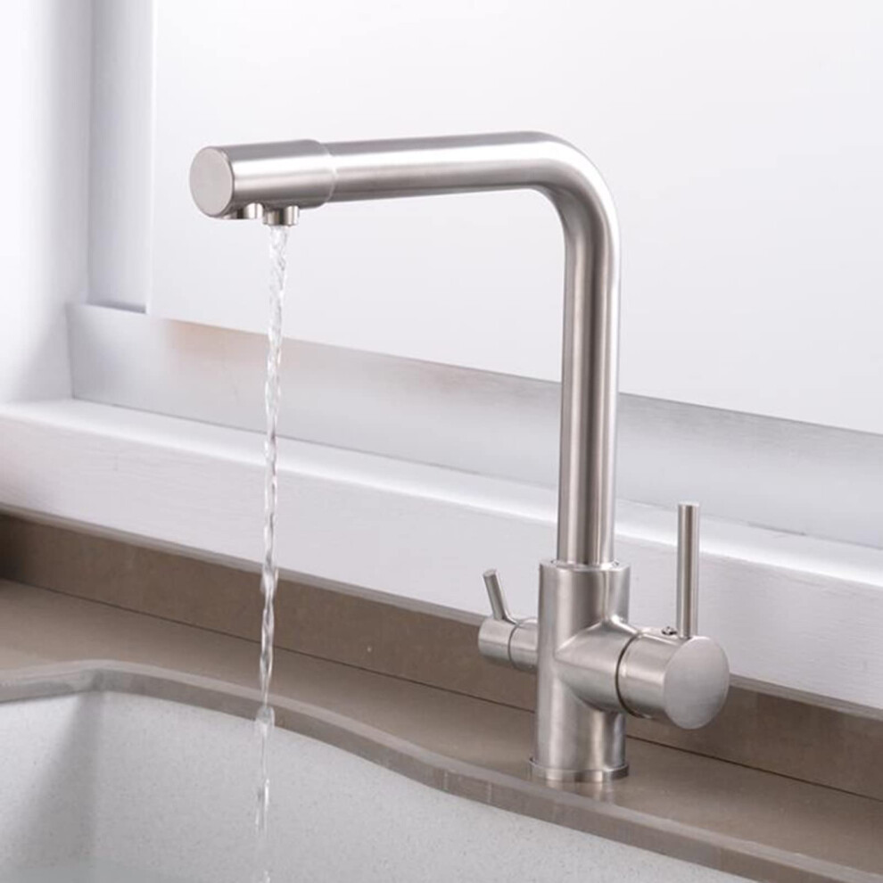 Kiten Faucets 3Way Brass Water Purifier Faucet, Hot And Cold Water, 360 Degree Swivel Color: Drawing 9365049104401