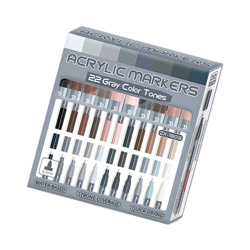Portable Acrylic Marker Storage Bucket Multiple Colors-Gray