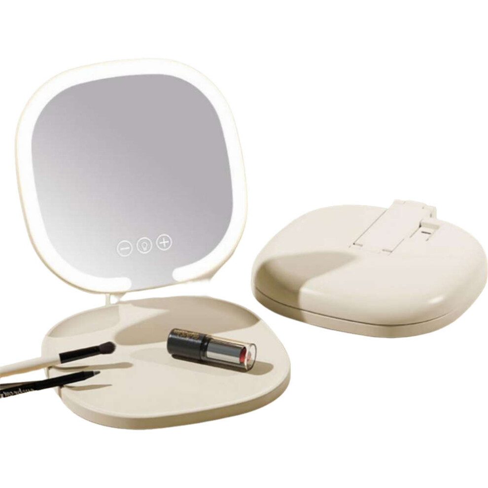 Xske Tec Light/Yellow New Foldable Portable Makeup Mirror With Led (Yellow)