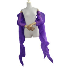 Sheer Arm Sleeves Bride Accessories Floating Ribbon-Purple