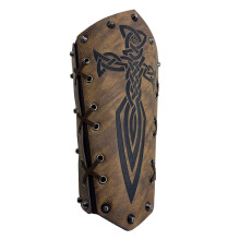 Black PU Leather Arm Guards with Embossed Cuffs Versatile Use-C