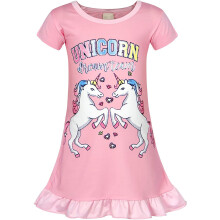 Beach Playwear Outfit for Girls, Casual Daily Wear Sleeveless Swing Sundress with Unicorn Print Design, Princess Design Breathable Girls Dress Ruffled