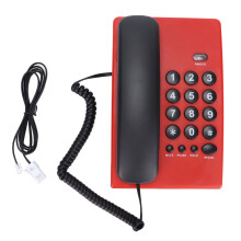 Teléfono fijo con cable, teléfono con función de flash, cerradura mecánica, carcasa de plástico ABS duradera, montaje en pared, ahorro de