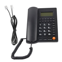Teléfono fijo con cable, identificador de llamadas, volumen ajustable, función manos libres para oficina, hogar y hotel, fabricado en ABS de alta