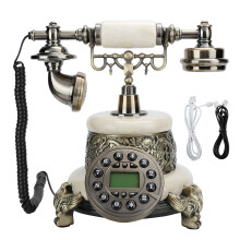 Teléfono fijo retro con pantalla, teléfono antiguo vintage con sistema dual FSK DTMF y sonido nítido para la decoración del hogar, cafetería o