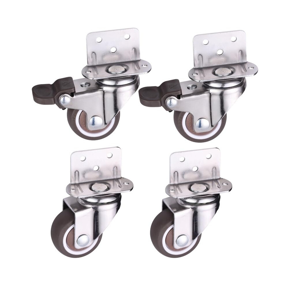 Castor Wheels, 4 Pieces, Wheels For Beds, Heavy Faux Furniture, Sliding Rollers, Heavy Loads, Soft Rubber, Quiet Swivel Castors With Brake Rollers 9365049105248