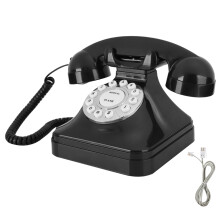 Klassieke bureautelefoon met luide beltoon, vaste telefoon met terugbelfunctie, retro vaste telefoon met vintage design, traditionele bel.