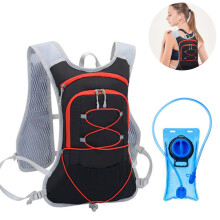 Gilet d'hydratation polyvalent, idéal pour la course à pied et le cyclisme, avec bandes réfléchissantes et plusieurs compartiments de rangement