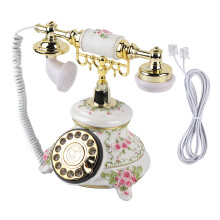 Teléfono de marcación estilo retro, hermoso cuerpo de resina para decoración clásica, teléfonos fijos antiguos con compatibilidad FSK DTMF,