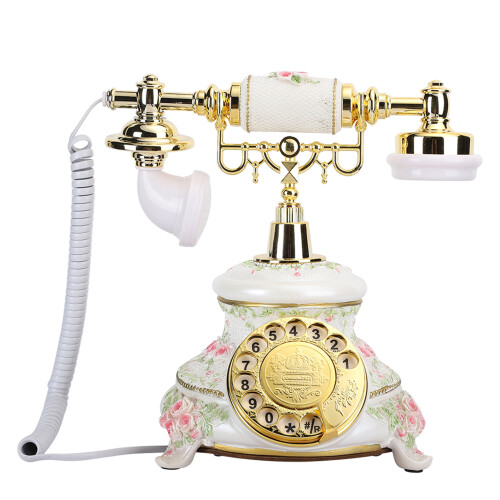 Τηλέφωνο με ρετρό στυλ, όμορφο σώμα από ρητίνη για κλασική διακόσμηση, αντίκες 1