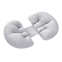 Svaneformet kroppspute, avtakbart vaskbart trekk, ergonomisk design for økt komfort, egnet for gravide (grå)