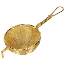 Passoire à thé en cuivre pour les amateurs de thé, filtre à thé en vrac à double couche avec infuseur en laiton artisanal, élégant pour la