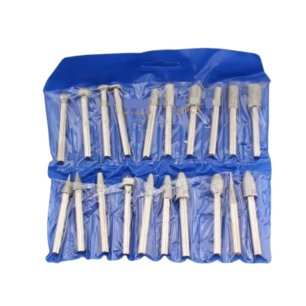 20Piece Rhinestone Grinding Head, Coated Rotary Grinder, 6Mm Shank, Grit 120 9365049105583